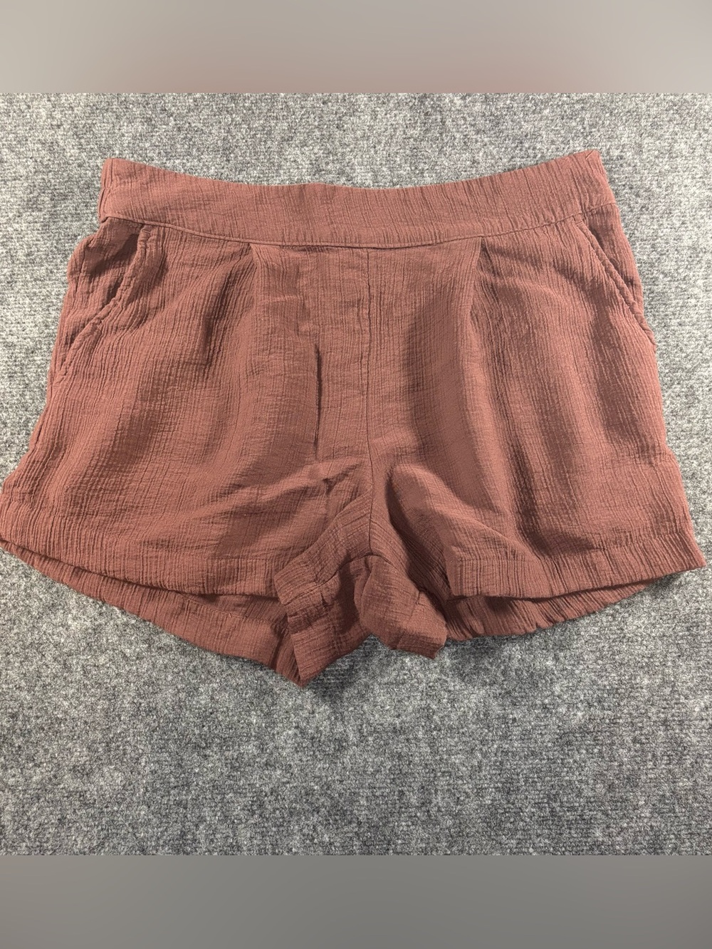 A New Day Muslin Women’s Shorts Size Large Red Burgundy Beach Outdoor Boho